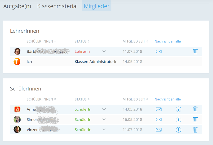 scook Online-Klassen Mitglieder