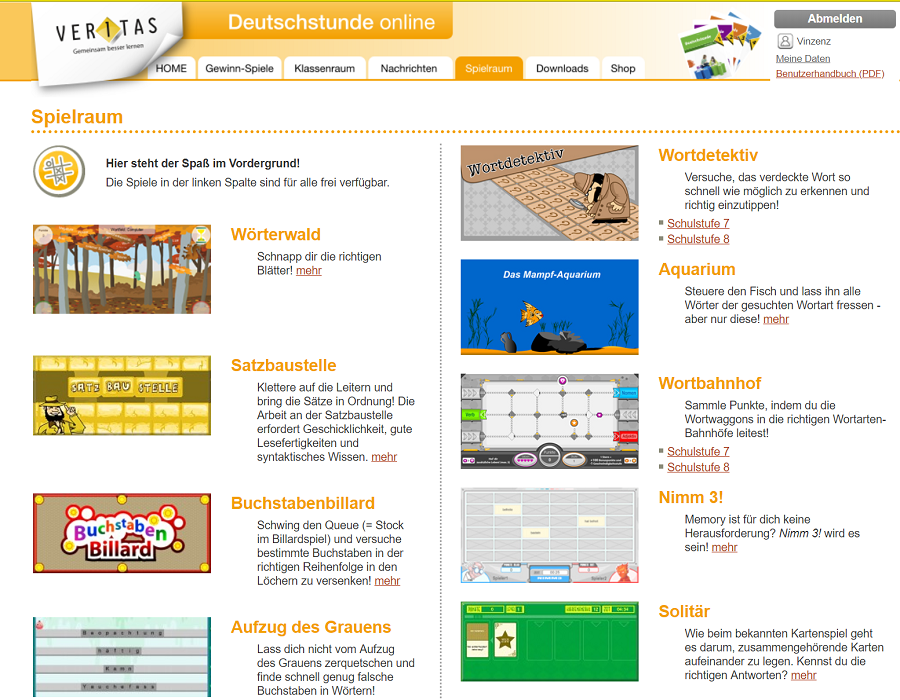 Spielraum auf Deutschstunde online